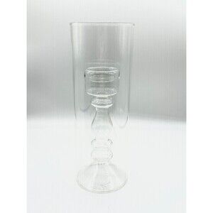 Hand Blown Glass Tea Light Votive Candle Holder Hurricane Style